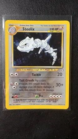 Pokemon TCG Steelix Neo Genesis Holo Rare Card 15/111 NM - Image 1
