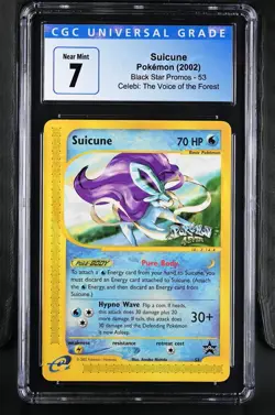CGC 7 NM/ MINT Suicune 4EVER 2002 Black Star Promos 53 Pokemon Card BLUE LABEL - Image 1