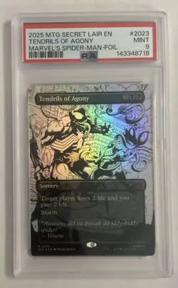 2025 MTG SECRET LAIR EN TENDRILS OF AGONY MARVEL’S SPIDER-MAN-FOIL PSA 9 - Image 1