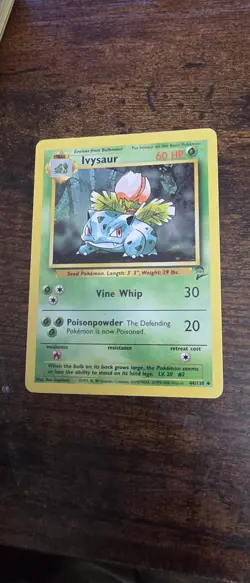 Ivysaur 44/130 Uncommon Base Set 2 Pokemon Lightly Played - Image 1