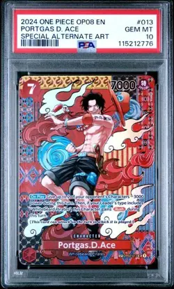 PSA 10 GEM MT 2024 ONE PIECE OP08-TWO LEGENDS 013 PORTGAS D. ACE SP ALT-ART - Image 1