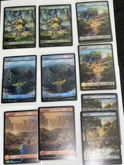 Final Fantasy Chocobo Track Stamped Foil Lands Set Of 10 Magic The Gathering NM - Image 1