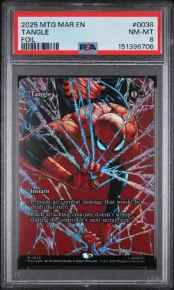 Tangle (Borderless) #38 *Foil* (LP) - Marvel Universe Eternal-Legal MTG PSA 8 - Image 1