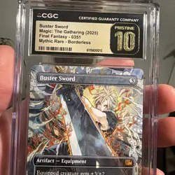 BUSTER SWORD Final Fantasy X MTG Borderless Mythic CGC Pristine 10 Low Pop 🔥 - Image 4