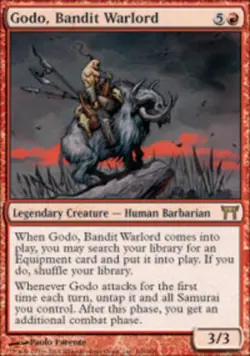 MTG Godo, Bandit Warlord - Foil, Champions of Kamigawa, Lightly Played, English - Image 1