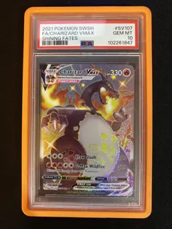 Charizard VMAX Shiny PSA 10 GEM MINT - SV107 Shining Fates Full Art Pokemon TCG - Image 1