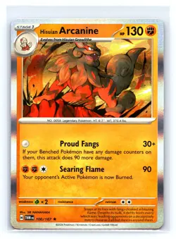 Pokemon Twilight Masquerade #100/167 Hisuian Arcanine Holo Rare tcg - Image 1