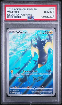 2024 POKEMON TWM EN-TWILIGHT MASQUERADE ILLUSTRATION RARE #178 WATTREL PSA 10 - Image 1