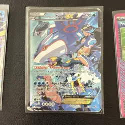 Pokemon TCG Team Aqua's Kyogre EX Double Crisis Holo Full Art 6/34 - Image 3