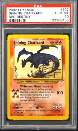 2002 POKEMON NEO DESTINY #107 SHINING CHARIZARD PSA 10 - Image 1