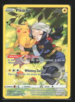 Pokemon Pikachu TG05 Lost Origin Trainer Gallery Ultra Rare Full Art Holo NM - Image 1
