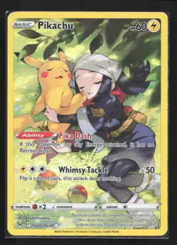 Pokemon Pikachu TG05 Lost Origin Trainer Gallery Ultra Rare Full Art Holo LP - Image 1