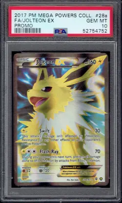2017 Pokemon Jolteon EX 28a/83 Full Art Promo PSA 10 (XY Mega Powers Collection) - Image 1