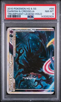 2010 Pokemon Darkrai & Cresselia Legend 99 Triumphant PSA 8 NM-Mint - Image 1
