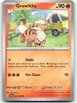 GROWLITHE 031/198 COMMON SCARLET & VIOLET POKEMON NEAR MINT - Image 1