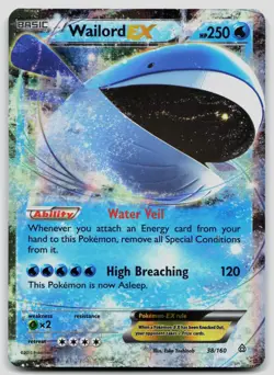 Wailord EX 38/160 Primal Clash Pokemon LP - Image 1
