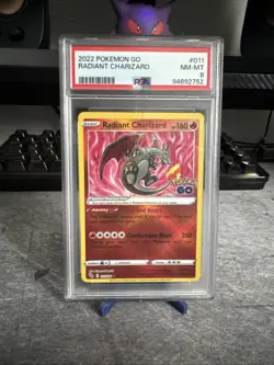 Pokemon TCG Radiant Charizard Pokemon GO 011/078 PSA 8 NM-MT - Image 1
