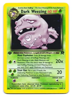 Dark Weezing 14/82 Holo Rare Team Rocket Pokemon 1st Edition MP - Image 1