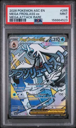 2026 Pokemon Asc EN-Ascended Heroes Mega Froslass EX Mega Attack Rare PSA 9 #265 - Image 1