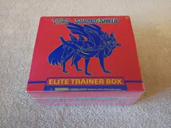 Awesome Factory Sealed Pokemon Zacian Sword Shield Elite Trainer Box W/ Case - Image 1