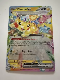 Pokemon Pikachu ex Surging Sparks Double Rare Holofoil 057/191 - Image 1