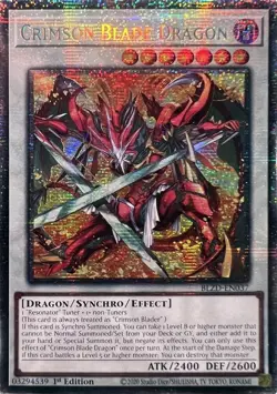 Yugioh! Crimson Blade Dragon - BLZD-EN037 - Starlight Rare - 1st Edition Near Mi - Image 1