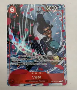 One Piece TCG English OP16-011 Vista TR Alt Art Parallel Foil Treasure Rare - Image 1