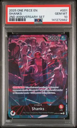 2025 ONE PIECE ENGLISH VERSION 2ND ANNIVERSARY SET #001 SHANKS PSA 10 - Image 1