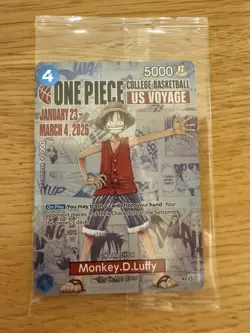 One Piece Monkey D. Luffy College Basketball US Voyage Promo Card P-055 - Image 1