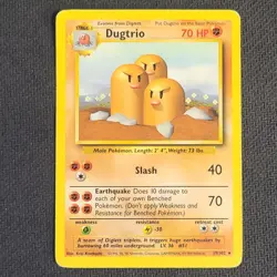 Dugtrio Base Set 19/102 1999 Regular Rare Card LP - Image 1