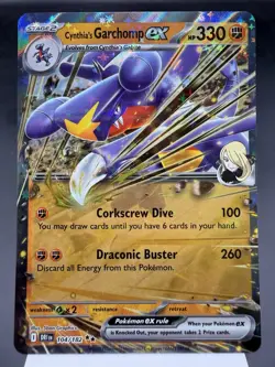 Cynthia’s Garchomp ex 104/182 - Ultra Rare - Destined Rivals Pokemon Card MINT - Image 1