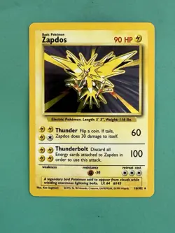 1999 Pokemon Zapdos Holo Base Set 16/102 EXMT - Image 1