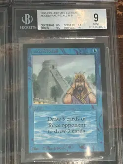 Ancestral Recall (CE) Collector's Edition BGS 9 GRADED Surface 10! - Image 1