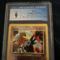 Entei Reverse Holo #34 Pokemon Spell of the unkown Black Star Promo CGC 9 2001 - Image 3