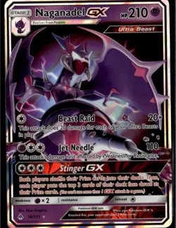 Naganadel GX Ultra Rare SM - Forbidden Light 56/131 Psychic Holo Pokemon Card - Image 1