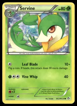 Servine RC2/RC25 Holo Common Legendary Treasures: Radiant Collection Pokemon DMG - Image 1