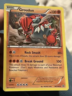 Pokemon Groudon Primal Clash 84/160 Cracked Ice Holo LP - Image 1