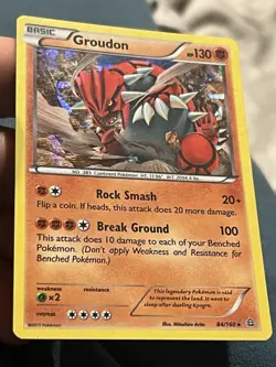 Pokemon Groudon Primal Clash 84/160 Cracked Ice Holo LP - Image 2