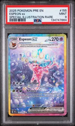 Pokemon Prismatic Evolutions Espeon ex #155/131 Special Illustration Rare PSA 9 - Image 1