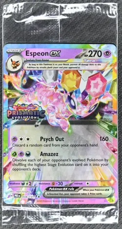 Pokemon Espeon EX 034/131 Prismatic Evolutions Stamp Promo Sealed - Image 1