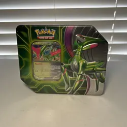 Pokemon TCG Paradox Clash Tin Iron Leaves ex 5 Booster Packs Factory Sealed - Image 1