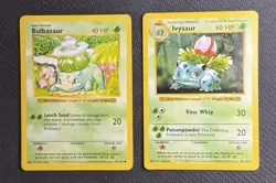 Shadowless Bulbasaur & Ivysaur Base Set 1999 Pokemon Vintage Lot - Image 1