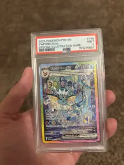Pokemon TCG SV Prismatic Evolutions Vaporeon ex 149/131 SIR Holo PSA 9 - Image 1