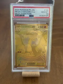 PSA 10 • Mega Charizard X ex 130/094 Gold Hyper Rare Pokemon Phantasmal Flames - Image 1