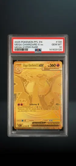 PSA 10 • Mega Charizard X ex 130/094 Gold Hyper Rare Pokemon Phantasmal Flames - Image 4