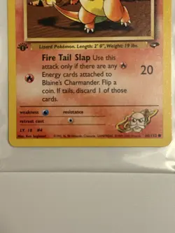 Pokemon Blaine's Charmander Gym Challenge 60/132 1st Edition LP - Image 3