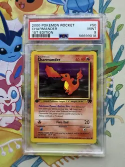2000 Pokemon Charmander 1st Edition #50/82 Team Rocket PSA 9 Mint - Image 1