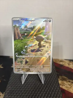 Pokemon TCG Paldean Wooper Illustration Rare Holo 102/094 PHANTASMAL FLAMES NM - Image 1