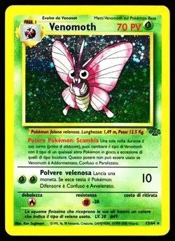 VENOMOTH 13/64 HOLO RARE JUNGLE POKEMON UNLIMITED HOLO HP - Image 1