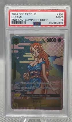 PSA 9 One Piece Nami Japanese O-Nami 2nd Anniversary Complete Guide OP06-101 - Image 1